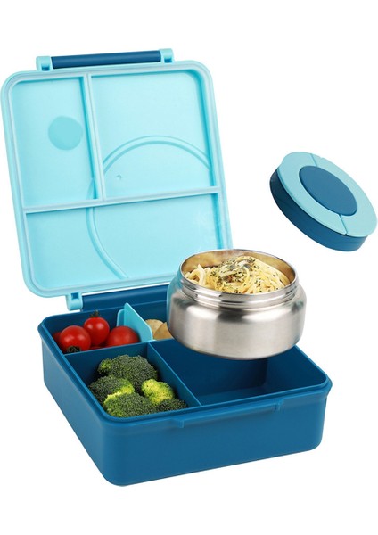 Paslanmaz Çelik Kase, Plastik Yemek Tabağı, Mikrodalgada Kullanılabilir, Bölmeli Bento Kaplı Öğle Yemeği Kutusu (Yurt Dışından)