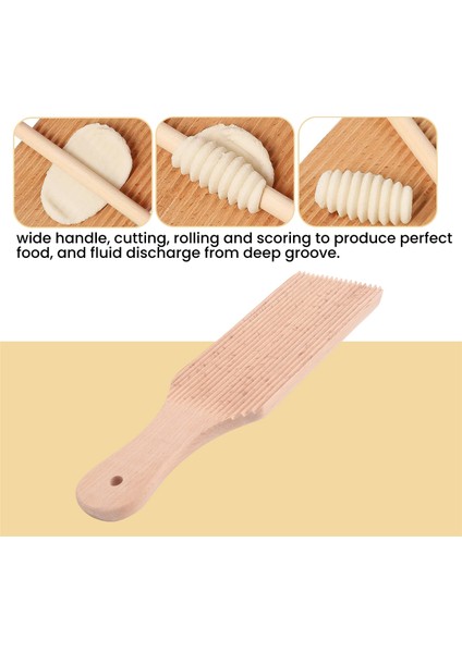 Erişte Ahşap Tereyağı Masası ve Popsicle'lar Kolayca Ev Yapımı Makarna ve Yapışmaz Tereyağı Makarna Tahtası Gnocchi Rulosu Yapın (Yurt Dışından) fiyatları