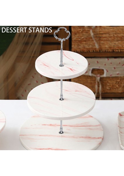 Set 2 3 Katlı Pasta Tabağı Standı Ağır Metal Orta Saplı Bağlantı Donanımı Çubuk Şekli: Süslü Viktorya Rengi: Gümüş Miktar: 1 Set (Yurt Dışından) indirimleri