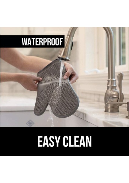 Grip Isı ve Kaymaya Dayanıklı Silikon Fırın Eldiveni Seti, Su Geçirmez, Bpa Içermeyen, Kalın Mutfak Eldivenleri (Yurt Dışından) indirimleri