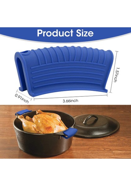Kalınlaştırılmış Silikon Tava Sapı Kılıfı Yalıtım Kılıfı Tava Kulak Klipsi Dökme Demir Tava Kızartma Tavası Wok Sapı Tutucu, Mavi, 2 Adet (Yurt Dışından) fiyatları