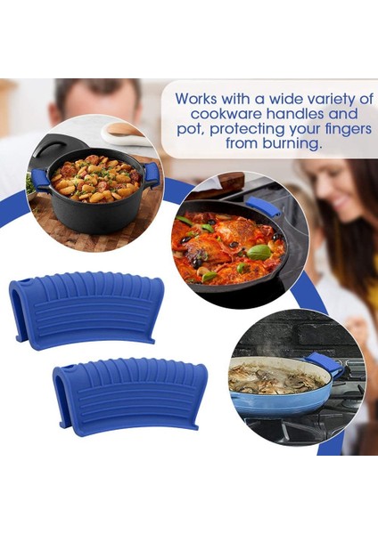 Kalınlaştırılmış Silikon Tava Sapı Kılıfı Yalıtım Kılıfı Tava Kulak Klipsi Dökme Demir Tava Kızartma Tavası Wok Sapı Tutucu, Mavi, 2 Adet (Yurt Dışından) fırsatları