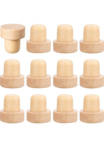 Şarap Şişesi Mantarları T Şeklinde Şarap Mantarı Tıpaları Şarap Tıpası Yeniden Kullanılabilir Şarap Mantarları Ahşap ve Kauçuk (12 Adet) (Yurt Dışından)