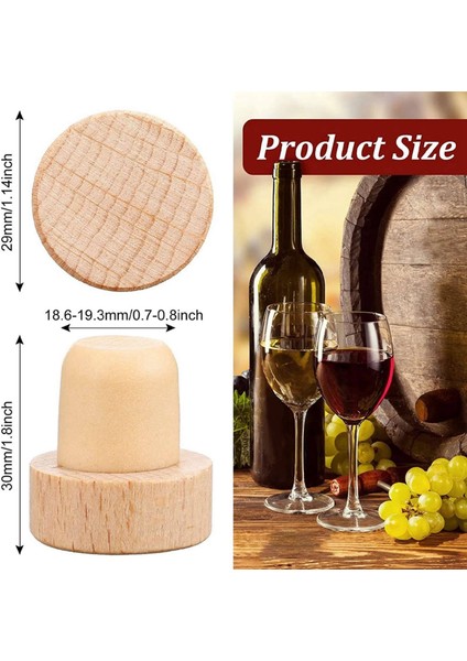 Şarap Şişesi Mantarları T Şeklinde Şarap Mantarı Tıpaları Şarap Tıpası Yeniden Kullanılabilir Şarap Mantarları Ahşap ve Kauçuk (12 Adet) (Yurt Dışından) fiyatları
