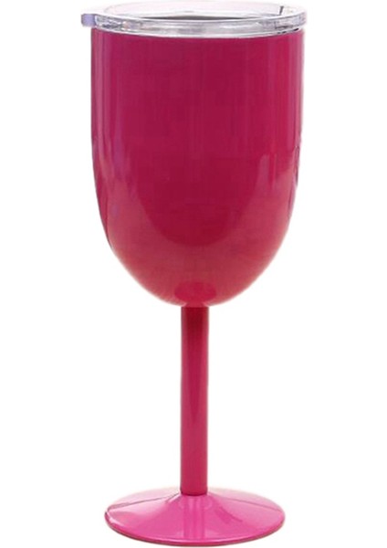 Şarap Kadehi Paslanmaz Çelik Çift Katmanlı Kadeh Renkli Büyük Kapasiteli Bardak Dayanıklı Şarap Bardağı Gül Kırmızısı (Yurt Dışından)