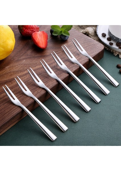 10 Adet 304 Paslanmaz Çelik Kokteyl Tatlı Çatalı Meze Atıştırmalık Kek Meyve Çatalı Seti (Yurt Dışından) fiyatları