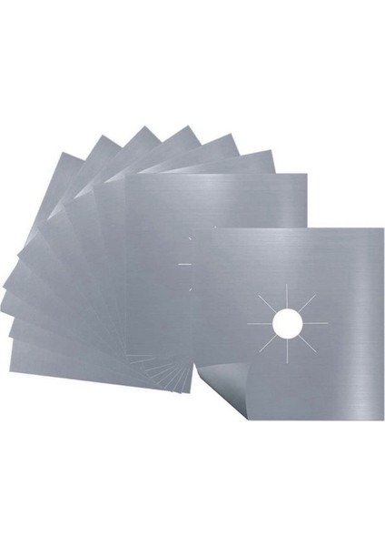 15 Adet Gazlı Ocak Koruyucuları Ocak Kapağı Astarı Temizleme Matı Gazlı Ocak Üstü Koruyucu, Gümüş (Yurt Dışından)