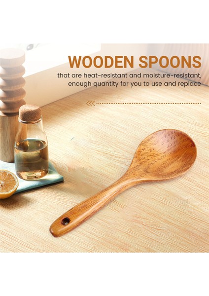 Adet Ahşap Kaşık 21,5 cm Ahşap Pirinç Küreği Çok Yönlü Servis Kaşığı Yapışmaz Isıya Dayanıklı Yemek Kaşığı (Yurt Dışından) fırsatları