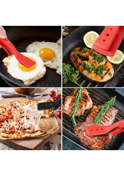 Biftek Kelepçesi Paslanmaz Çelik Silikon Mutfak Maşası Ayarlanabilir Barbekü Spatula ve Kelepçe Çok Amaçlı Balık Tutucu (Yurt Dışından) fiyatları