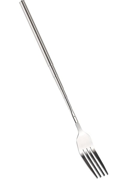 Barbekü Geri Çekilebilir Çatal Meyve Tatlı Uzun Saplı Çatal Sofra Takımı Yaratıcı Mutfak Gereçleri Paslanmaz Çelik Çatal (Yurt Dışından)