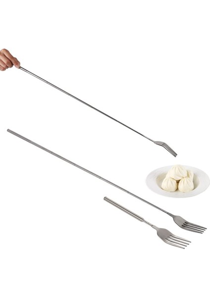 Barbekü Geri Çekilebilir Çatal Meyve Tatlı Uzun Saplı Çatal Sofra Takımı Yaratıcı Mutfak Gereçleri Paslanmaz Çelik Çatal (Yurt Dışından) modelleri