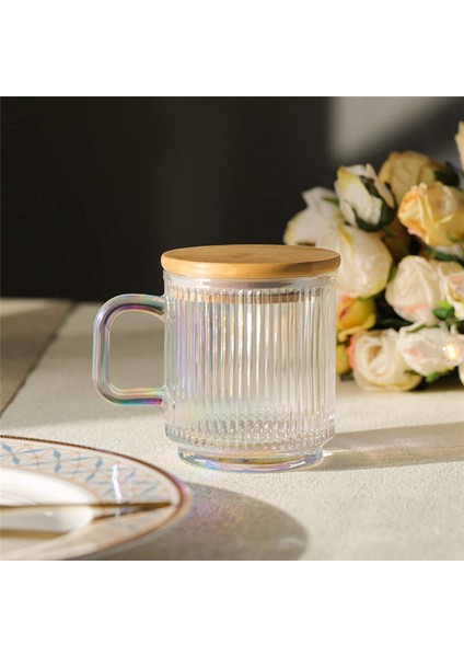 2 Parça Kapaklı Cam Kahve Kupası Latte, Cappuccino, Çay, Süt Için Saplı Kaburgalı Kahve Bardakları (Yurt Dışından) modelleri