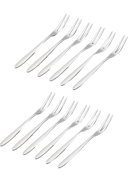 12 Adet Tatlı Çatalı, 5.1 Inç Paslanmaz Çelik Mini Salata Meyve Çatalı Tadım Çatalı Kokteyl Çatalı (Yurt Dışından)