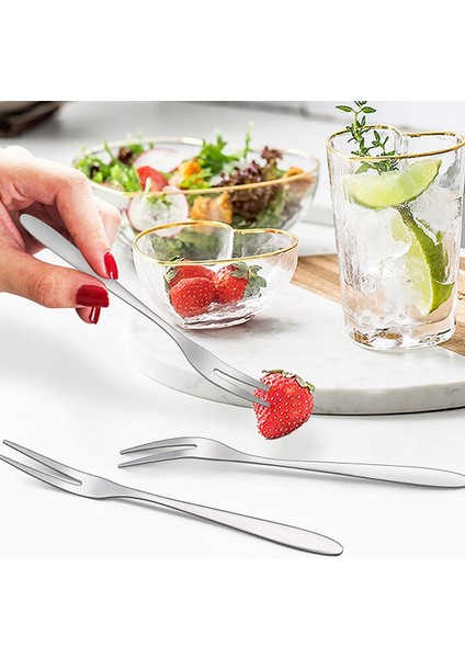 12 Adet Tatlı Çatalı, 5.1 Inç Paslanmaz Çelik Mini Salata Meyve Çatalı Tadım Çatalı Kokteyl Çatalı (Yurt Dışından) indirimleri