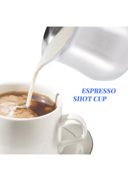 2'li Paket 3 Oz Paslanmaz Çelik Çan Kreması Espresso Shot Köpürtme Sürahisi Bardak Latte Art Espresso Ölçü Kabı (Yurt Dışından) fırsatları