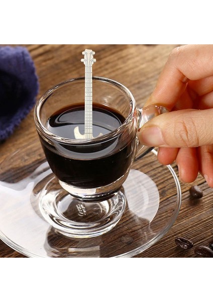 Kahve Kaşıkları, 6'lı Paket Yaratıcı Sevimli Çay Kaşıkları Paslanmaz Çelik Personel Müzik Notası Şeklinde (3 Nota + 3 Gitar) (Yurt Dışından) modelleri