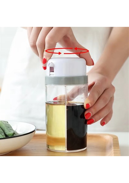 Döner Iki Bir Arada Baharat Şişesi Sızdırmaz Yağ Şişesi Soya Sosu Şişesi Saklama Kabı Mutfak Saklama Kutusu (Yurt Dışından) indirimleri