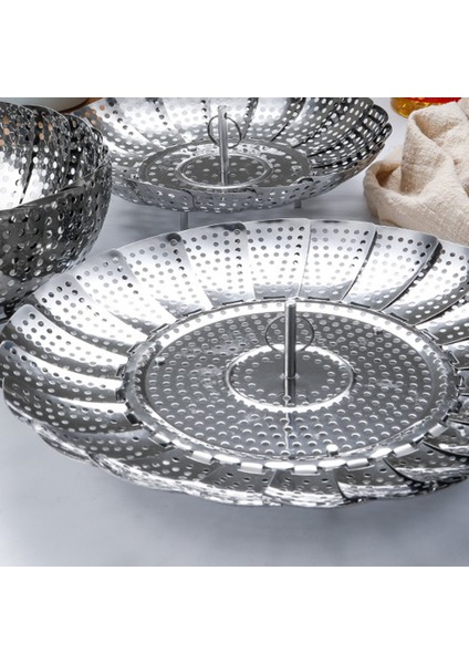 Katlanabilir Buharlı Paslanmaz Çelik Yemek Sepeti Fileli Sebze Buharlı Pişirici Buharlı Pişirici Genişletilebilir Mutfak Aleti Buharlı Pişirici, M (Yurt Dışından) modelleri