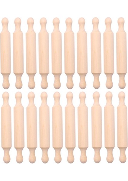 Inç Ahşap Mini Oklava Uzun Mutfak Pişirme Küçük Hamur Oklava Çocuklar Için Fondan Pasta Pizza El Sanatları 20 Adet (Yurt Dışından)