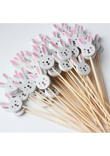 100 Adet Paskalya Tek Kullanımlık Bambu Şiş Tavşan Paskalya Yumurtaları Meyve Çatalı Yemek Çubukları Sandviç Büfesi Paskalya Dekorasyonu (Yurt Dışından) fiyatları