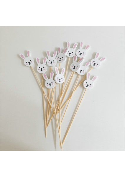 100 Adet Paskalya Tek Kullanımlık Bambu Şiş Tavşan Paskalya Yumurtaları Meyve Çatalı Yemek Çubukları Sandviç Büfesi Paskalya Dekorasyonu (Yurt Dışından) modelleri