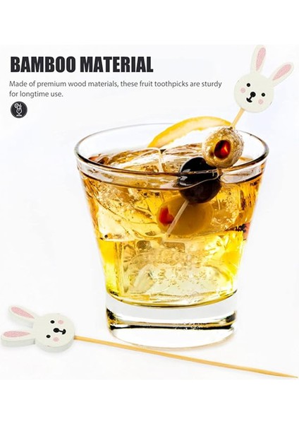 100 Adet Paskalya Tek Kullanımlık Bambu Şiş Tavşan Paskalya Yumurtaları Meyve Çatalı Yemek Çubukları Sandviç Büfesi Paskalya Dekorasyonu (Yurt Dışından) fırsatları