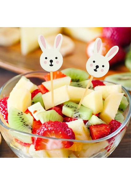 100 Adet Paskalya Tek Kullanımlık Bambu Şiş Tavşan Paskalya Yumurtaları Meyve Çatalı Yemek Çubukları Sandviç Büfesi Paskalya Dekorasyonu (Yurt Dışından) indirimleri