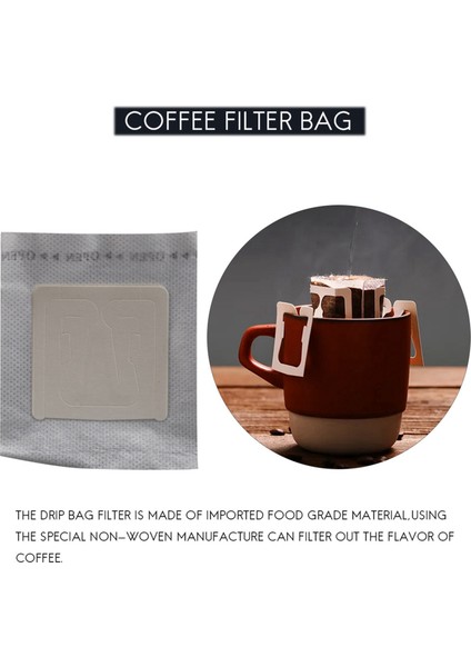 200 Adet Taşınabilir Damlama Kahve Tozu Kağıt Filtreleri Askılı Kulak Damlama Torbası Filtresi (Yurt Dışından) fiyatları