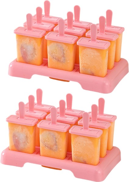 Dondurma Popsicle Kalıbı, Kendin Yap Dondurma Makinesi, Popsicle Kalıbı Buz Tepsisi Mutfak Aletleri Pembe (Yurt Dışından)
