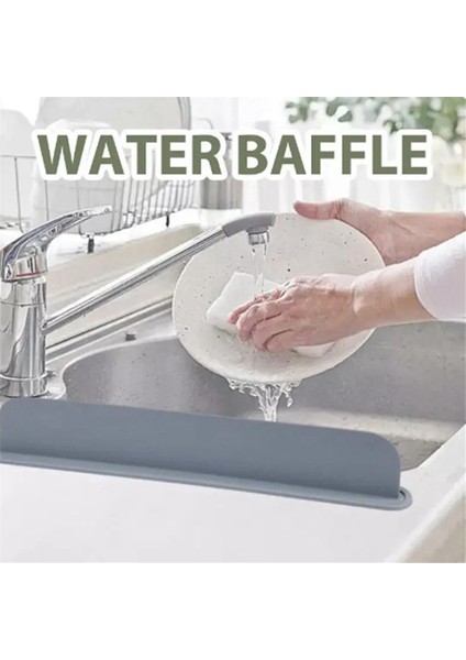 Yeniden Kullanılabilir Lavabo Sıçrama Koruyucu Silikon Tezgah Üstü Su Bölmesi Suyun Dışarı Sıçramasını Önleyen Pano Banyo Mutfak Aleti (Yurt Dışından) modelleri