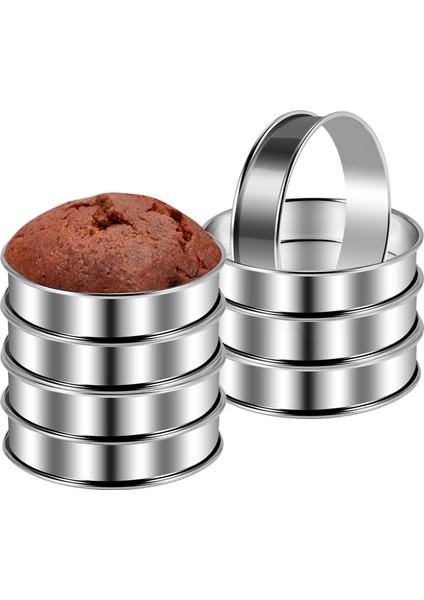 Adet 4.1 Inç Muffin Tart Halkası Çift Tart Halkası Paslanmaz Çelik Yuvarlak Halka Kalıbı Ev Yemekleri ve Fırıncılık Aletleri Için (Yurt Dışından)