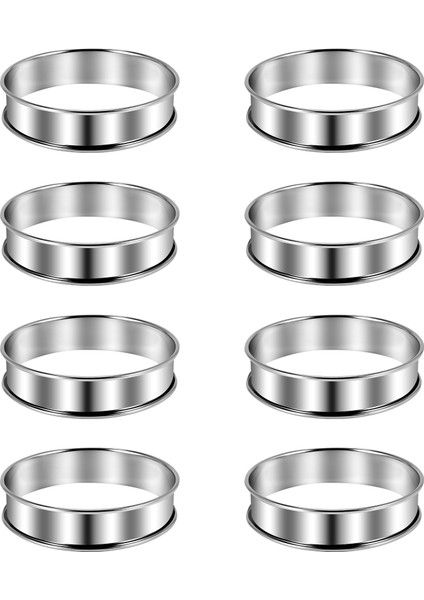 Adet 4.1 Inç Muffin Tart Halkası Çift Tart Halkası Paslanmaz Çelik Yuvarlak Halka Kalıbı Ev Yemekleri ve Fırıncılık Aletleri Için (Yurt Dışından) modelleri