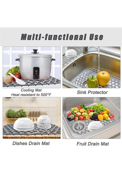 Mutfak Lavabo Matı, Paslanmaz Çelik Lavabolar Için Silikon Lavabo Matları, Mutfak Lavaboları Için Lavabo Koruyucuları - 13,58X11,6 Inç (Yurt Dışından) indirimleri