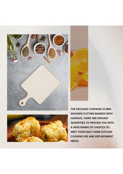 12 Adet Saplı Boş Mini Ahşap Kesme Tahtası Küçük Kesme Tahtası Kendin Yap Ev Mutfak Yemek Sebze Dekoru (Yurt Dışından) fiyatları