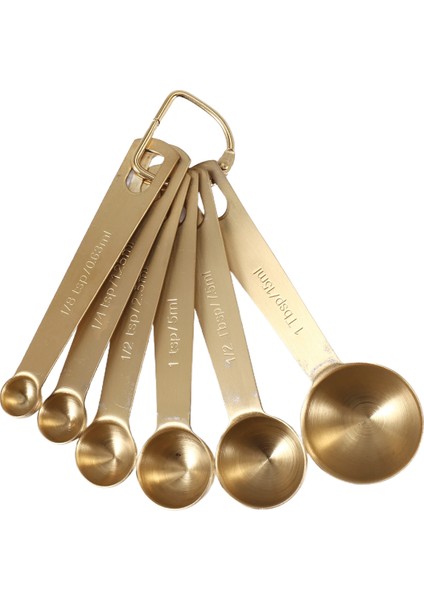 Adet/takım Ölçü Kaşığı Kullanışlı Paslanmaz Çelik Ölçü Kabı Cozinha Kahve Ölçü Kaşıkları Çay Altın (Yurt Dışından)