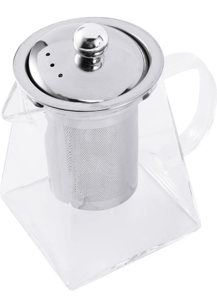 Demlikli Kare Cam Çaydanlık, Süzgeçli 550 ml Borosilikat Çaydanlık, Demlikli Çay Için Şeffaf Yaprak Çaydanlıklar (Yurt Dışından)