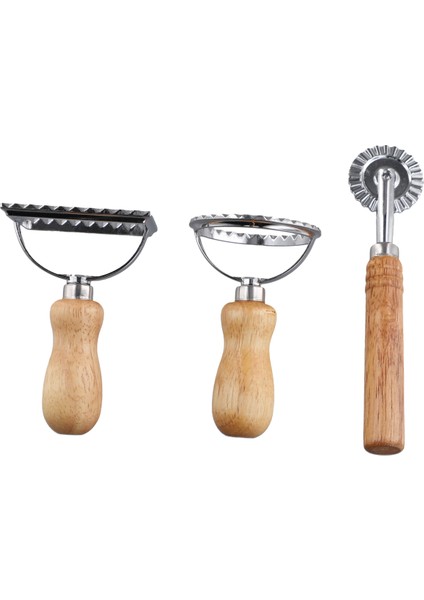 3 Parça Ravioli Damga Yapıcı Kesici ve Makaralı Tekerlek Seti, Makarna, Mantı, Lazanya ve Turtalar Için Ahşap Saplı Kalıp (Yurt Dışından) fiyatları