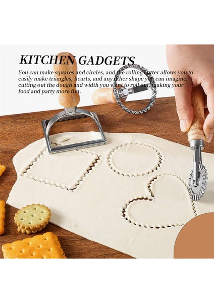 3 Parça Ravioli Damga Yapıcı Kesici ve Makaralı Tekerlek Seti, Makarna, Mantı, Lazanya ve Turtalar Için Ahşap Saplı Kalıp (Yurt Dışından) indirimleri