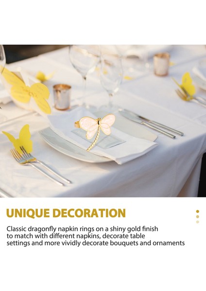 Parça Set, Altın Yusufçuk Peçete Halkası Peçetelik, Düğün Yemeği Masa Dekorasyonu Için Kullanılır (Yurt Dışından) fiyatları