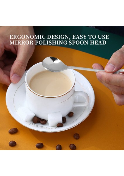 6'lı Paket Sevimli Çay Kaşığı Paslanmaz Çelik Müzik Notası Şekilli Kahve Kaşıkları Tatlı Kek Dondurma Şeker Kaşığı (Yurt Dışından) modelleri