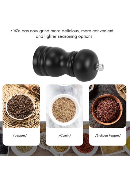 Ahşap Tuz ve Karabiber Öğütücü Seti Manuel Karabiber Tuz Değirmeni Çalkalayıcı, Ayarlanabilir Kalınlıklı Masif Ahşap Siyah (Yurt Dışından) fırsatları