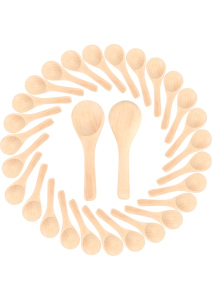 50 Adet Küçük Ahşap Kaşık, Mini Doğa Kaşıkları, Ahşap Bal Kaşığı, Yemeklik Sos Kaşıkları, Mutfak Için (Açık Kahverengi) (Yurt Dışından)