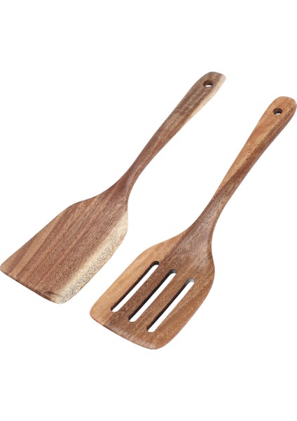 Musowood Tik Masif Ahşap Spatula Yapışmaz Tava Kızartma Spatulası Için Özel Pişirme Spatulası Delikli Spatula Mutfak Spatulası (Yurt Dışından)