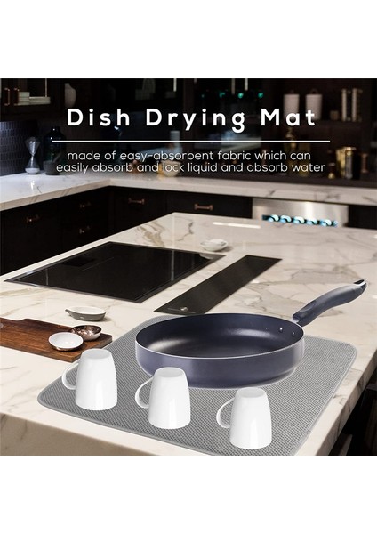 Paket Mikrofiber Bulaşık Kurutma Matı, Emici Bulaşık Süzgeci Mutfak Tezgahı, Süper Emici Bulaşık Kurutma Pedleri 20X15 Inç (A) (Yurt Dışından) modelleri