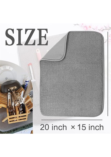 Paket Mikrofiber Bulaşık Kurutma Matı, Emici Bulaşık Süzgeci Mutfak Tezgahı, Süper Emici Bulaşık Kurutma Pedleri 20X15 Inç (A) (Yurt Dışından) indirimleri