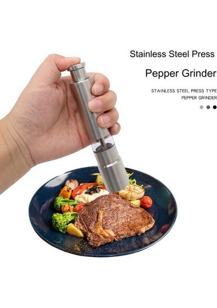 Tek Elle Kullanım Için Başparmak Düğmeli Tuz Öğütücü ve Karabiber Değirmeni Seti, Karabiber, Deniz Tuzu ve Baharatlar Için (Yurt Dışından) indirimleri