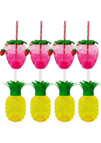 Adet Ananas Bardakları Çilekli Bardak Kolye Parti Dekorasyonu Luau Tropikal Yaz Plaj Içme Bardağı (Yurt Dışından)