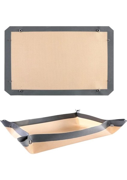 Tokalı 2 Parça Silikon Elyaf Pişirme Matı, Sızdırmaz ve Yapışmaz, Köşeleri Birleştirilerek Sızdırmaz Fırın Tepsisi Oluşturur (Yurt Dışından)