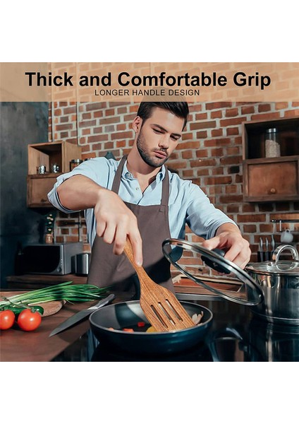 Ahşap Pişirme Gereçleri, Tik Ağacı Kaşıkları ve Yemek Pişirmek Için Ahşap Spatulalı Mutfak Gereçleri Seti (Yurt Dışından) modelleri