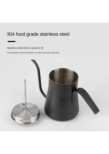 Termometreli 550ML Paslanmaz Çelik Kahve Damlama Kazanı Kaz Boynu Kahve Demliği Kahve Demlikleri (Yurt Dışından) fiyatları
